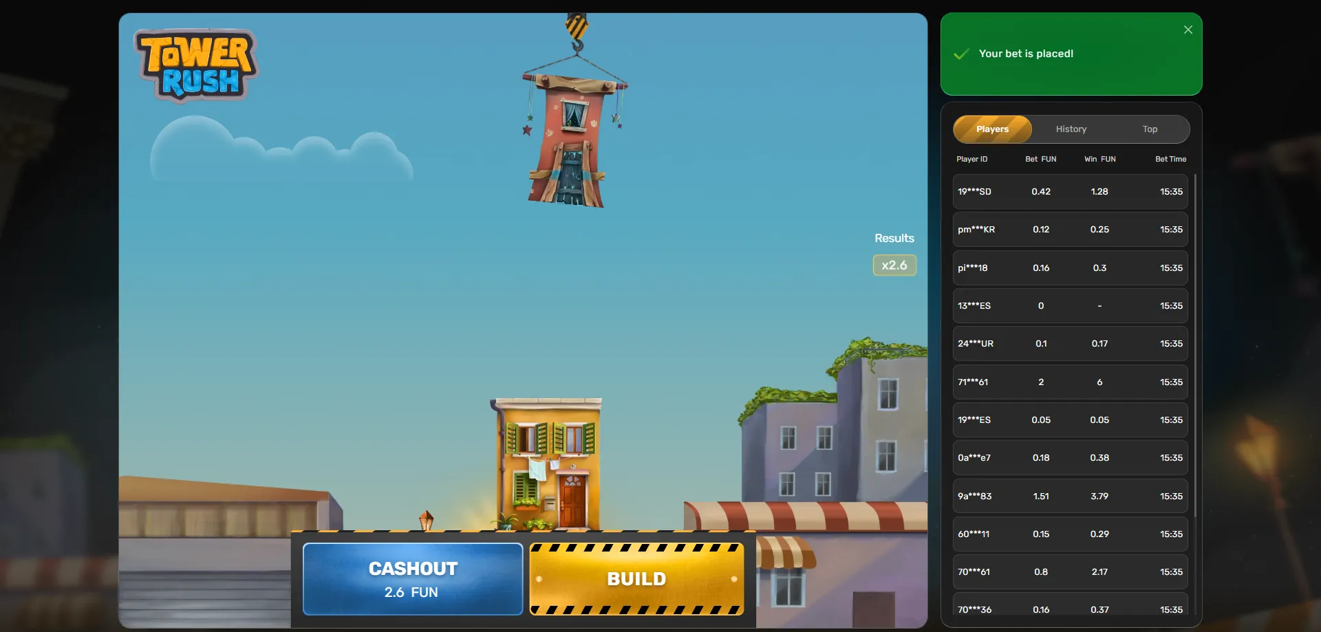 Tower Rush crash game overview — Galaxsys tower building casino game Malaysia